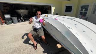 1971 Boston Whaler 13 restorationpart 3 PVA on fairing compound [upl. by Darwen531]