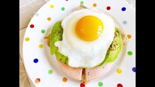 Bologna Avocado and Egg on Toast  Healthy Breakfast [upl. by Emmet]