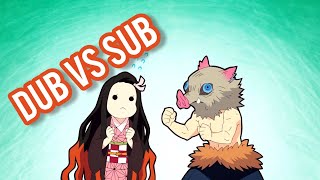 Inosuke Teaching Nezuko Sub Vs Dub  Demon Slayer Season 4 Episode 8 [upl. by Loginov]