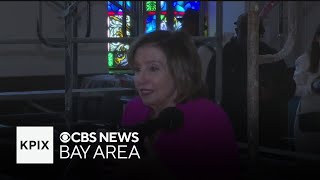 Nancy Pelosi shares postelection message during visit to San Francisco church [upl. by Eerual]