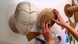 DIY Cardboard Head Form  with free template size S M L  Homemade Costume Prop [upl. by Dazhahs]