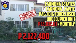 CARMONA ESTATES  MAY PAG IBIG FORECLOSED UNIT DITO pagibig foreclosure murangbahay [upl. by Cirone]