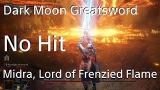 Dark Moon Greatsword vs Midra Lord of Frenzied Flame No Hit ELDEN RING DLC [upl. by Clio]