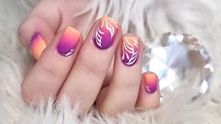 Biab on natural nails with ombre and ornaments nail art 😍 nail designs for short nails [upl. by Eentirb360]