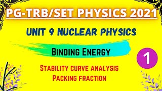 BINDING ENERGY  NUCLEAR STABILITY  PACKING FRACTION  Nuclear physics  TRBSET Physics [upl. by Rojam]