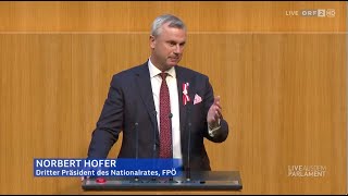 Norbert Hofer  Wahl des neuen Nationalratspräsidiums  24102024 [upl. by Namzed148]