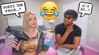 Quizzing My Boyfriend On The Prices Of Girl Products HILARIOUS [upl. by Aihtekal]