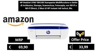 HP DeskJet 3760 T8X19B Stampante Multifunzione a Getto di [upl. by Mozart]