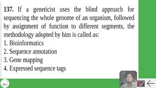 If a geneticist uses the blind approach for sequencing the whole genome of an organism followed by [upl. by Emixam1]