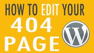 How to edit your 404 Page in WordPress [upl. by Anawek]