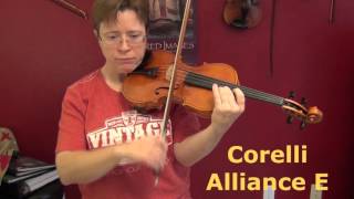 Comparing Obligato Prim Pro Arte Violin Strings same violin [upl. by Kentigera]