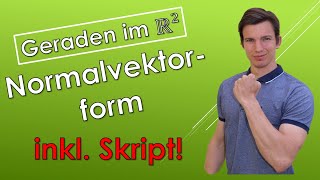 Normalvektorform  Geraden im R²  Theorie amp Beispiele mit SKRIPT [upl. by Enitnatsnoc680]