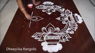 Easy Sankranthi Muggulu🌹11x3Pongal 2023 Kolam🌹Sankranthi Rangoli🌹Pongal DheepiikaRangolis [upl. by Skeie]