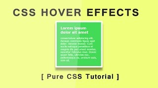 Css Div Hover Effect Tutorial  html5 Css3 Hover Effect  Pure CSS Tutorials [upl. by Suiradel]