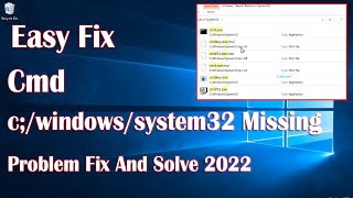 Cmd cwindowssystem32 Missing Problem  How To Fix [upl. by Enirahtac]