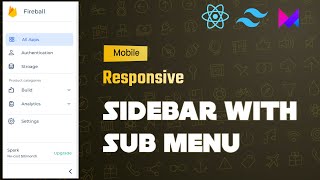 Desktop and Mobile Responsive Sidebar With Submenu Using React js and tailwind css and Framer Motion [upl. by Eelram]