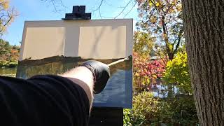 Plein air oil painting AT A JAPANESE GARDEN PART 1 OH MY GOD [upl. by Chace]