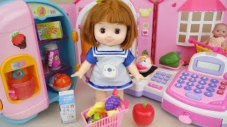 Baby Doli and refrigerator mart register baby doll toys play [upl. by Ainod]