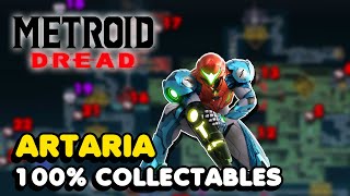 Metroid Dread  Artaria 100 All Collectable Locations Guide [upl. by Stoops806]