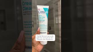 Cerave Acne Foaming Cream Cleanser for Acne prone skin acneproneskin cerave benzoylperoxide [upl. by Lyndy139]