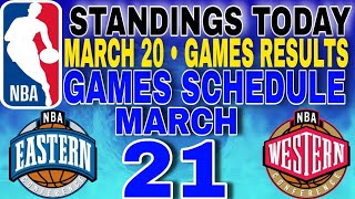 nba standings today March 20 2024  games results  games schedule March 21 2024 [upl. by Madelena]