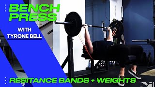 Bench Press with Resistance Bands  Weights Chest Workout [upl. by Huberman395]