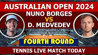 D medvedev vs N borges  Ao open 2024 [upl. by Madaih]