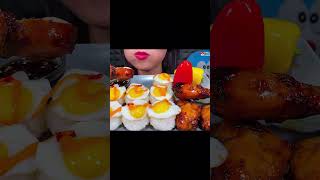 ASMR BBQ CHICKENEGGS AND RICE EATING SOUNDS [upl. by Ahsyekal]