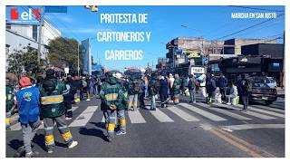 San Justo cartoneros carreros y recicladores se movilizaron en defensa de sus trabajos [upl. by Anastas]