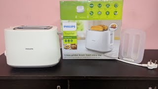 Philips Daily Collection HD258200 830Watt 2Slice Popup Toaster White Unboxing and Review [upl. by Buseck]