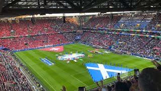 TARTAN ARMY IN COLOGNE  PREMATCH MARCH amp NATIONAL ANTHEM  EURO 2024 [upl. by Enived532]