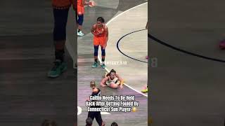 Caitlin wasn’t happy after run in with Sun player 😳caitlinclark basketball wnba [upl. by Thompson]