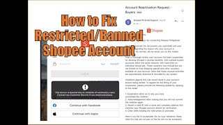 How to Fix RestrictedBanned Shopee Account [upl. by Derte]