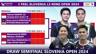 Draw amp Jadwal Semifinal Slovenia Open 2024 Ganda Putra Indonesia Mendominasi sloveniaopen2024 [upl. by Thanh]