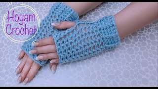 Mitaines au crochet pour debutant chic et facile a faire  قفازات شتوية [upl. by Aniwde]