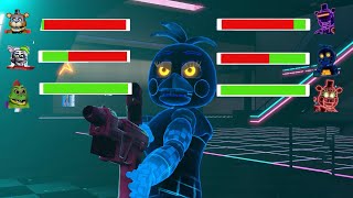 SFM FNaF Arcade Mayhem Vs Glamrock Animatronics With Healthbars [upl. by Auahsoj]