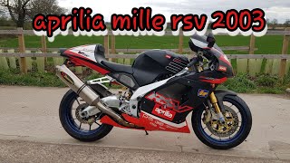 2003 aprilia mille r rsv gen 1 with akrapovic exhaust [upl. by Feledy]