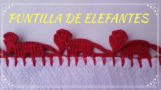 ORILLA O PUNTILLA DE ELEFANTES EN CROCHET 28 [upl. by Werna]