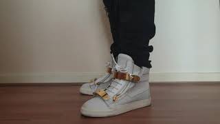 GIUSEPPE ZANOTTI HIGH TOP DOUBLE BUCKLE ON FOOT [upl. by Skelton]