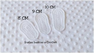 Suelas basicas a Crochet o Ganchillo diferentes tallas [upl. by Yleak878]