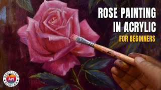 Rose Painting Tutorial for Beginners 🌹 Acrylic Rose Painting on canvas by Debojyoti Boruah [upl. by Nerro]