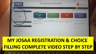 My JOSAA Counselling Registration and choice filling 2023 🔥Step by Step josaa counselling procedure [upl. by Nora388]