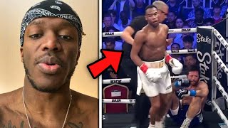 KSI Reacts To King Kenny KNOCKOUT Adam Brooks [upl. by Rodablas]