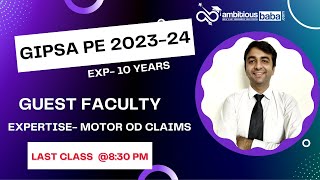 GIPSA PE 2023 Scale 1 to 5  Day 5  MOTOR Insurance by Yogesh Sir  Guest Faculty  Ambitious Baba [upl. by Slosberg]