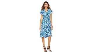 Vicky Tiel Printed Jersey Wrap Dress [upl. by Marienthal]