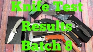 Knife Testing Results Batch 8 ABKTEafengrowHarndsKershawKizerKomoranKubeyTwoSun [upl. by Sidnee]