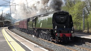 4K The Settle amp Carlisle Steam Special With Steam 34067 Tangmere On 1Z70 At Oxenholme On 270424 [upl. by Eidoow730]