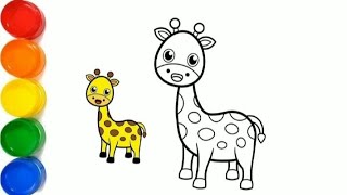 How to draw an easy giraffe for kids and toddlers [upl. by Witte846]