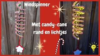 Haken ♥ Kerst windspinner met candy cane rand en lichtjes [upl. by Thomas235]