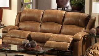 Reclining Leather Sofa with DropDown Table [upl. by Leiram]